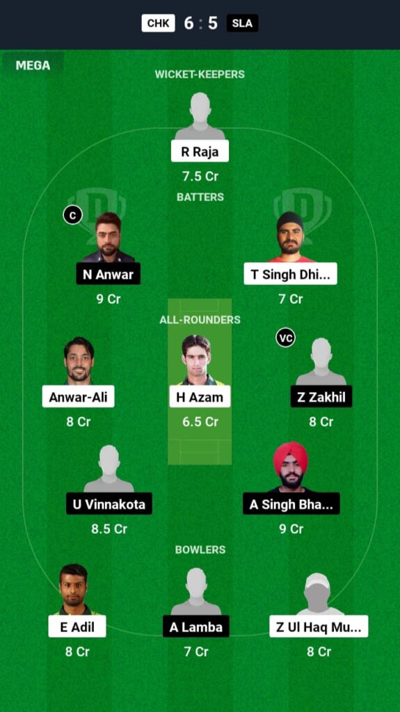 CHK vs SLA Dream11