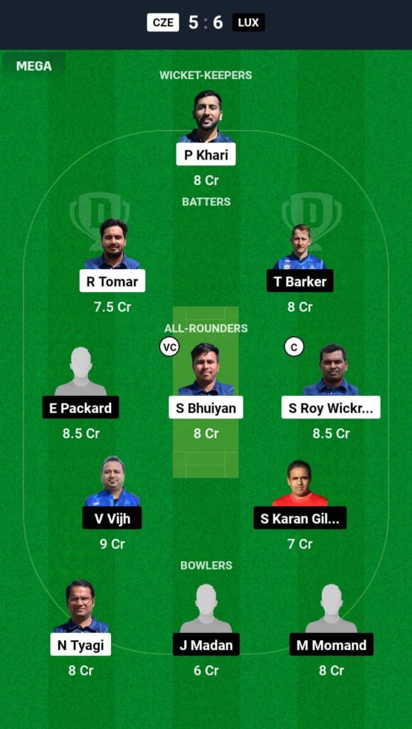 CZE vs LUX Dream11