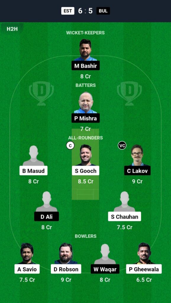 EST vs BUL Dream11