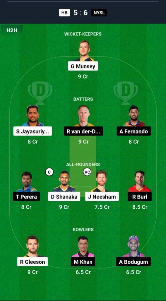 HB vs NYSL Dream11