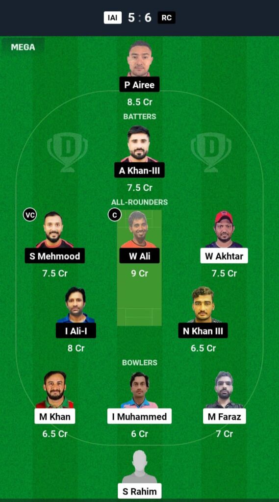 IAI vs RC Dream11