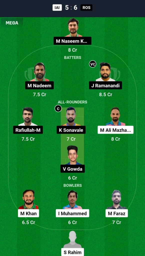 IAI vs ROS Dream11 