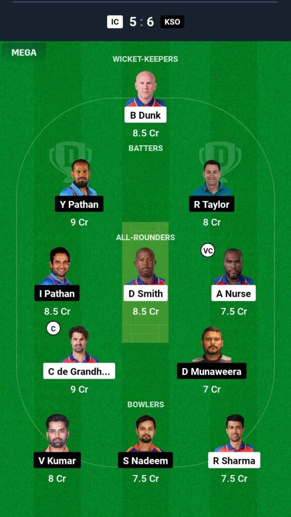 IC vs KSO Dream11