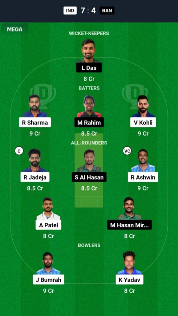 IND vs BAN Dream11