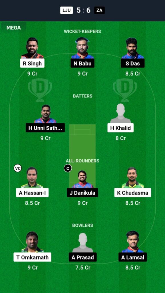 LJU vs ZA Dream11