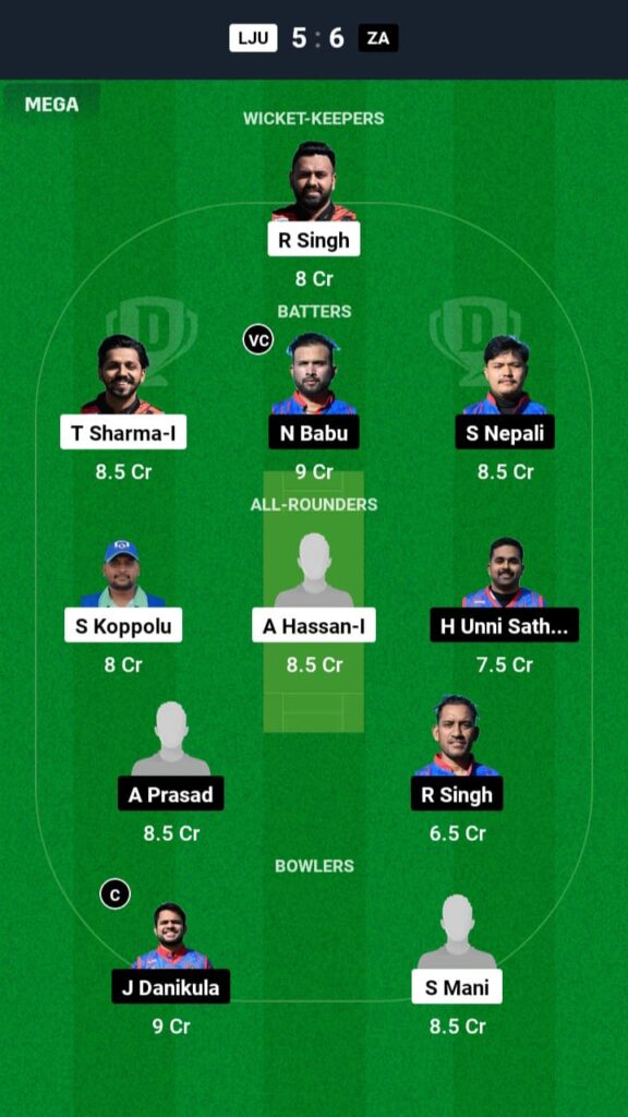 LJU vs ZA Dream11