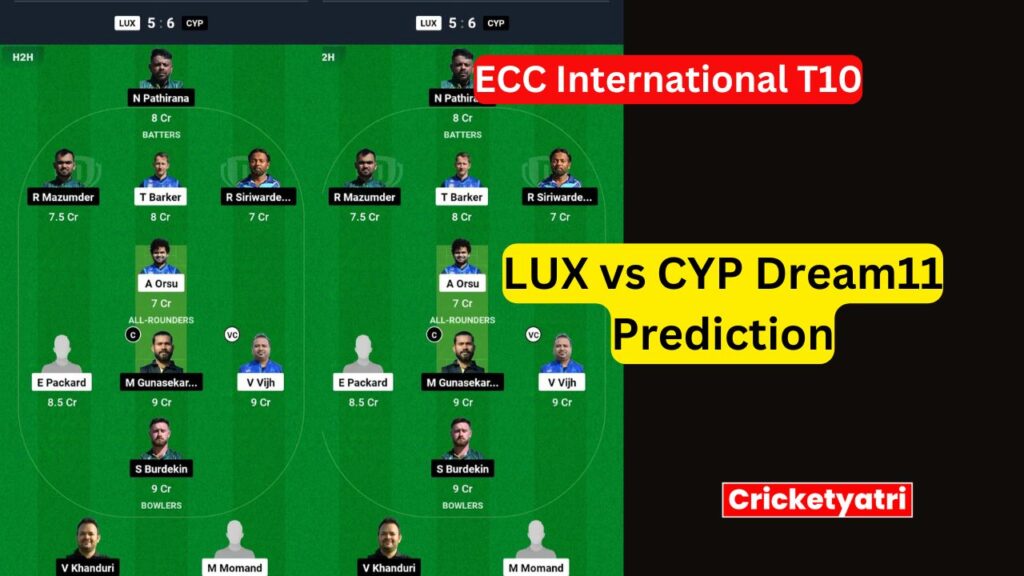 LUX vs CYP Dream11