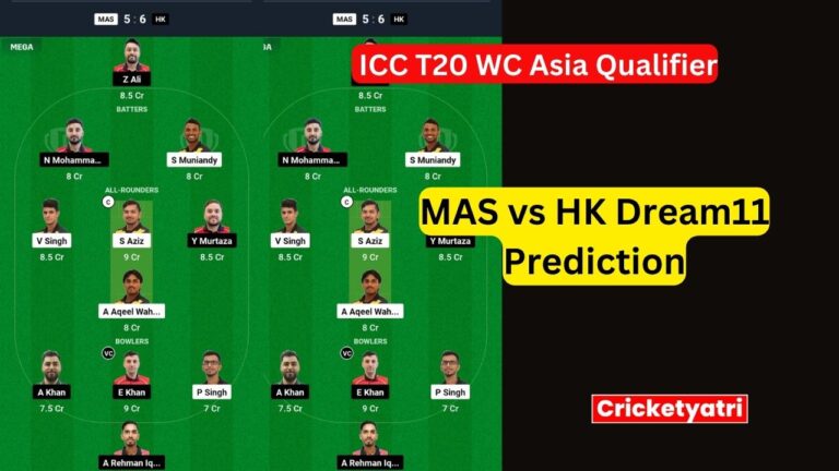 MAS vs HK Dream11