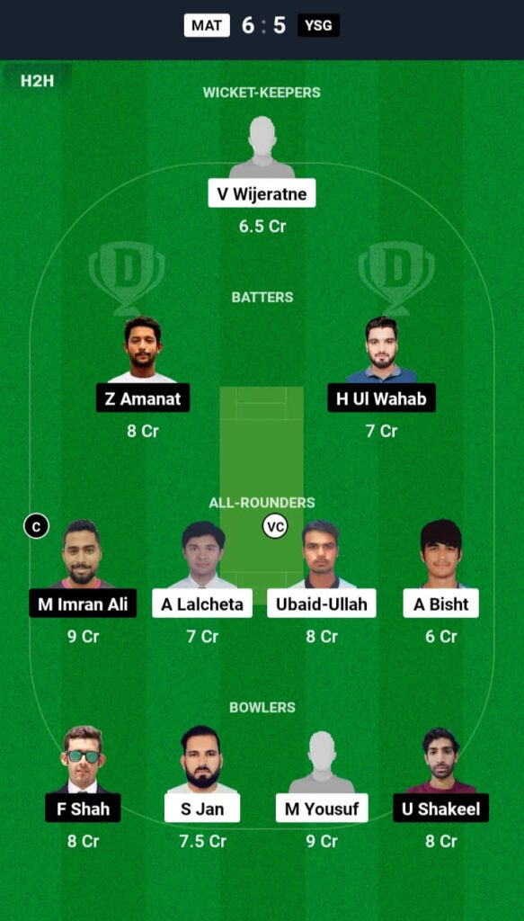 MAT vs YSG Dream11