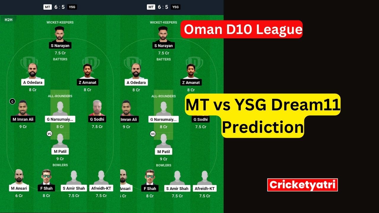 MT vs YSG Dream11