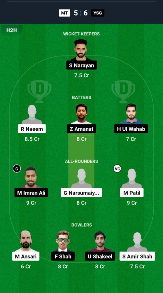 MT vs YSG Dream11