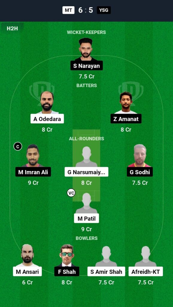 MT vs YSG Dream11