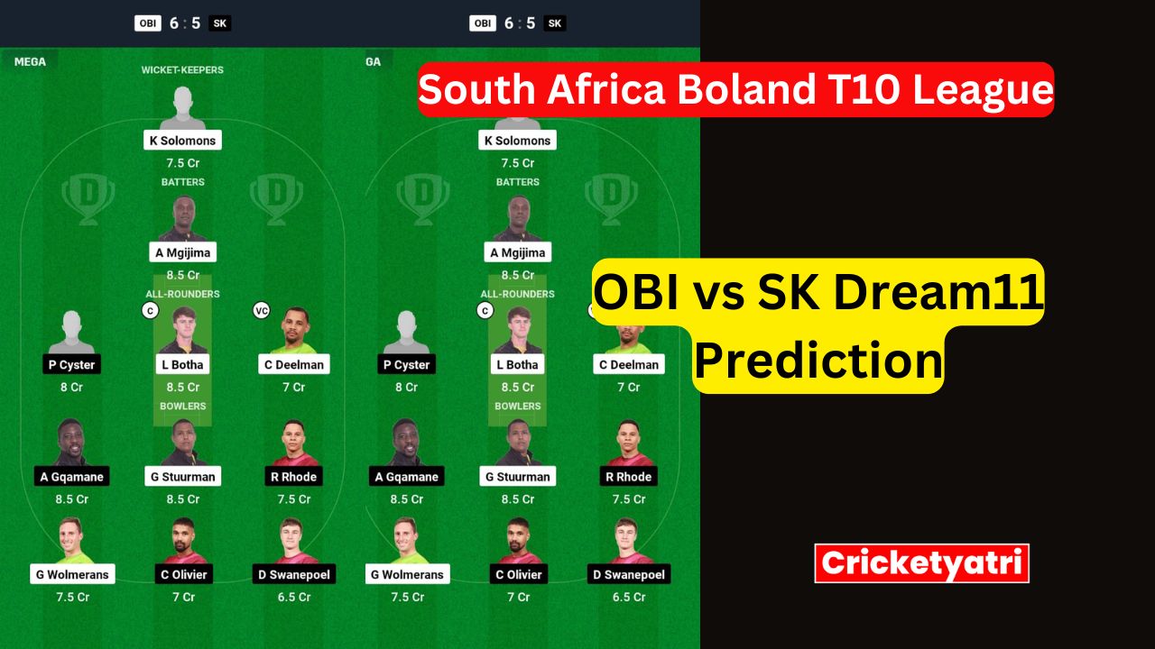 OBI vs SK Dream11