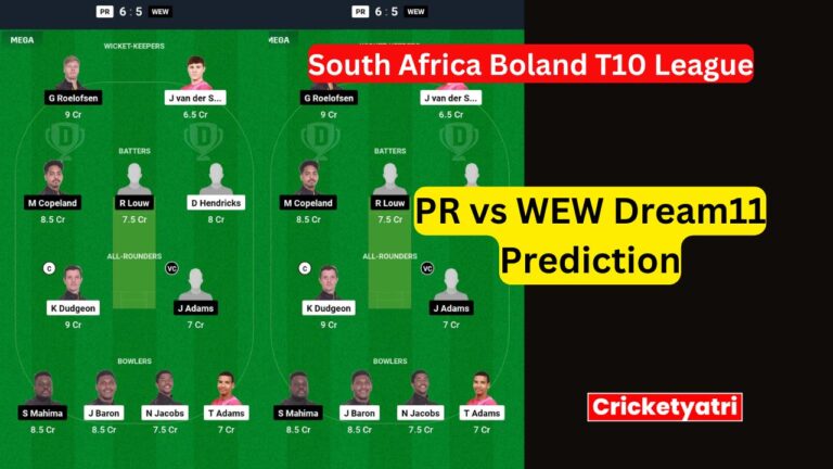 PR vs WEW Dream11