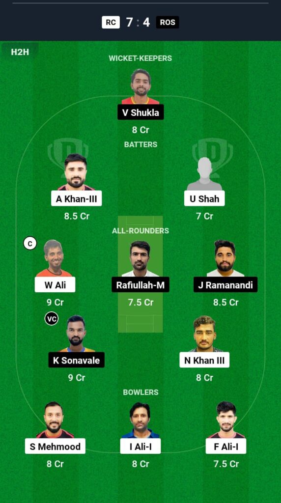 RC vs ROS Dream11