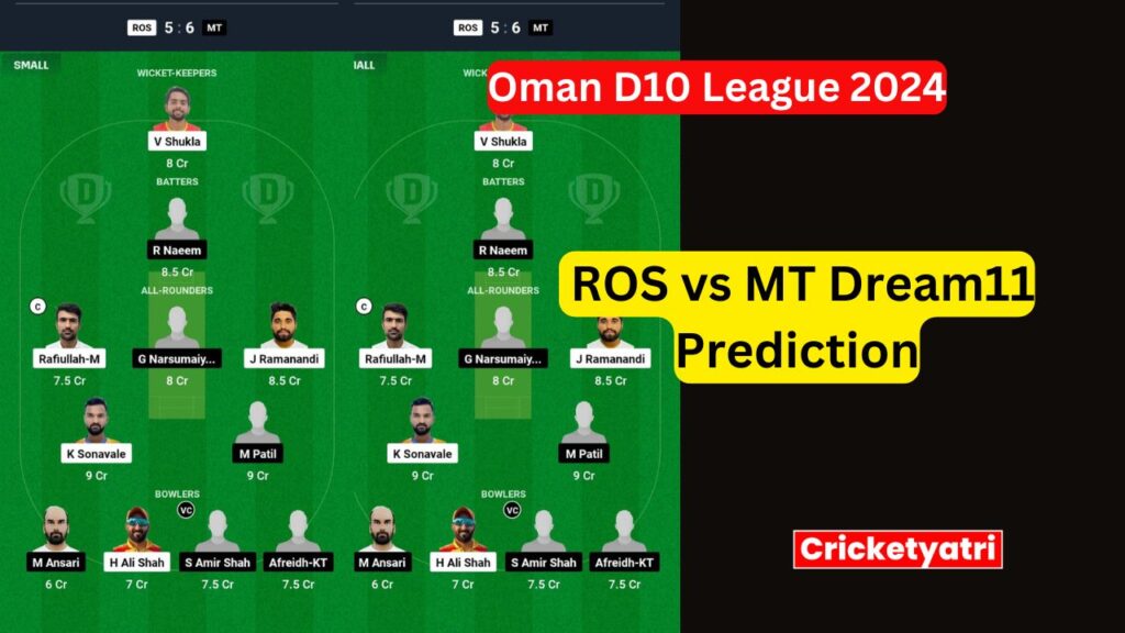 ROS vs MT Dream11