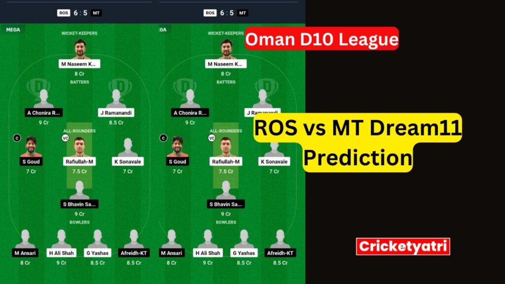 ROS vs MT Dream11