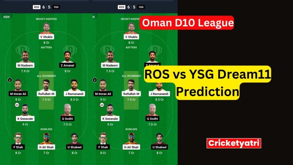 ROS vs YSG Dream11