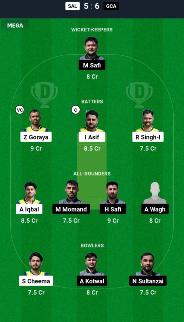 SAL vs GCA Dream11