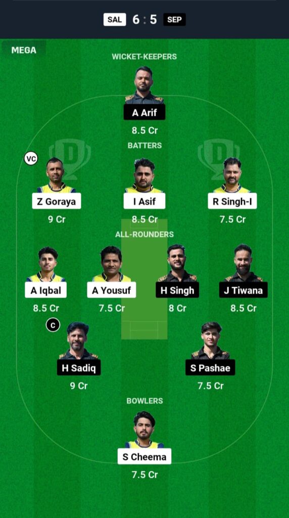 SAL vs SEP Dream11