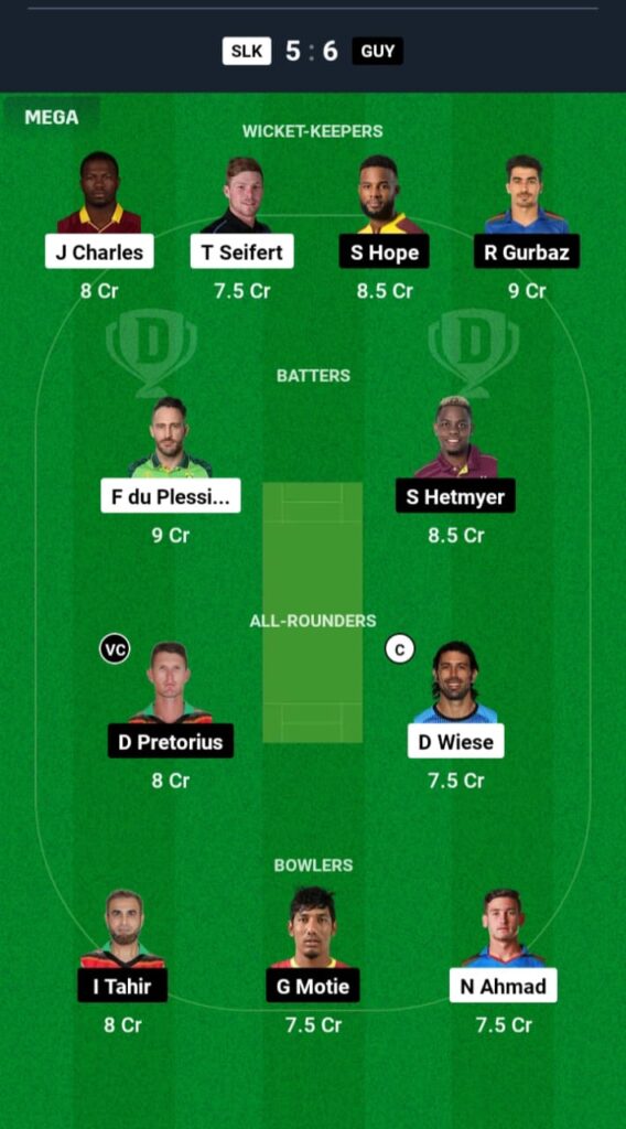 SLK vs GUY Dream11