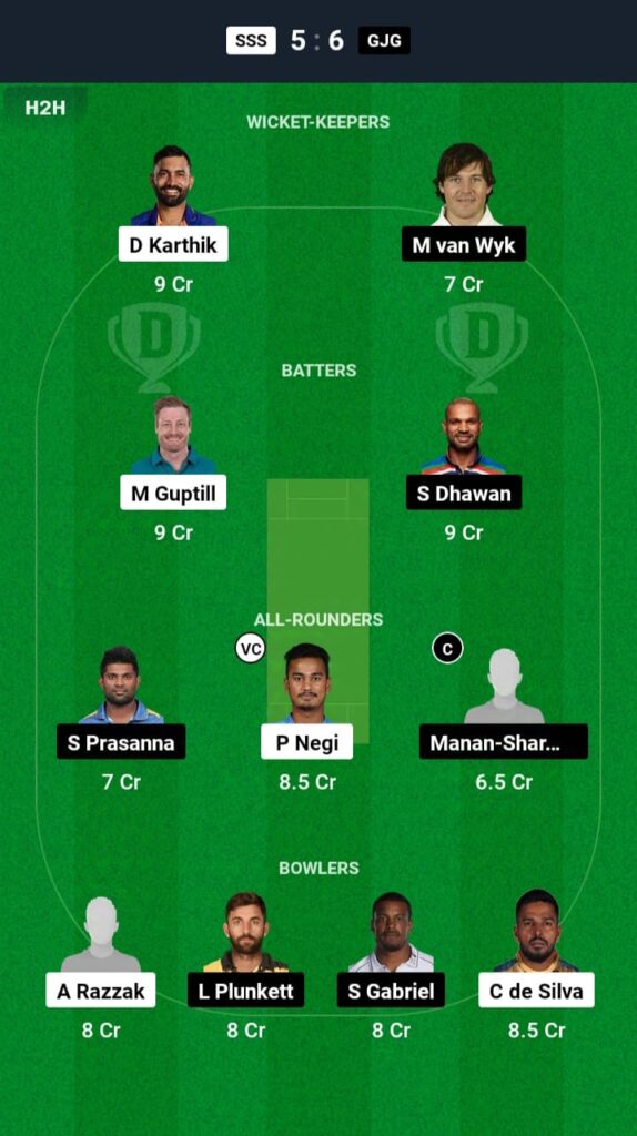 SSS vs GJG Dream11