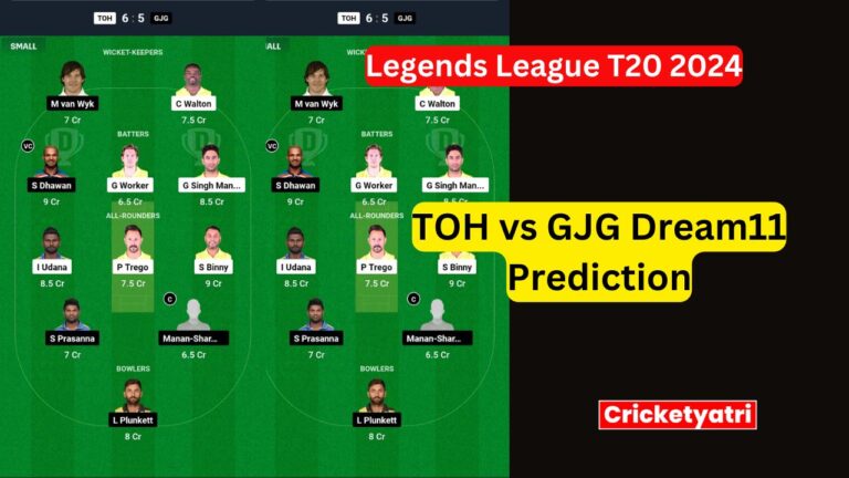 TOH vs GJG Dream11