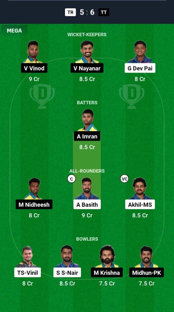 TR vs TT Dream11