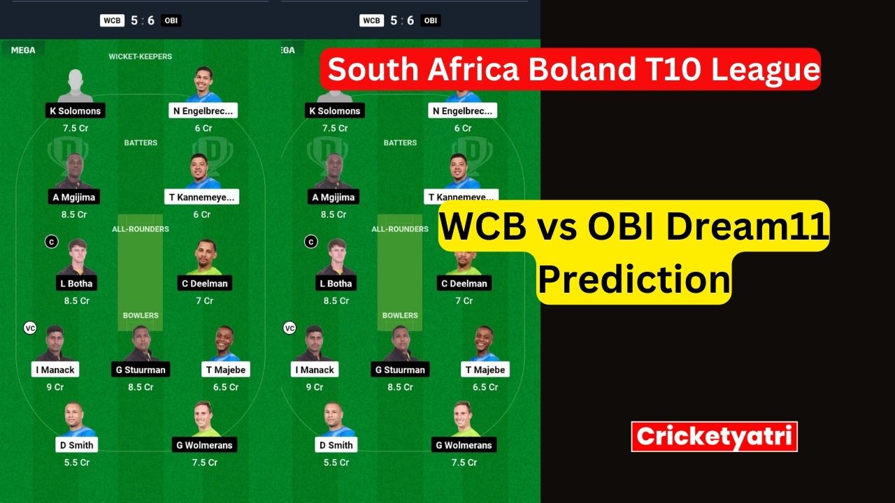 WCB vs OBI Dream11