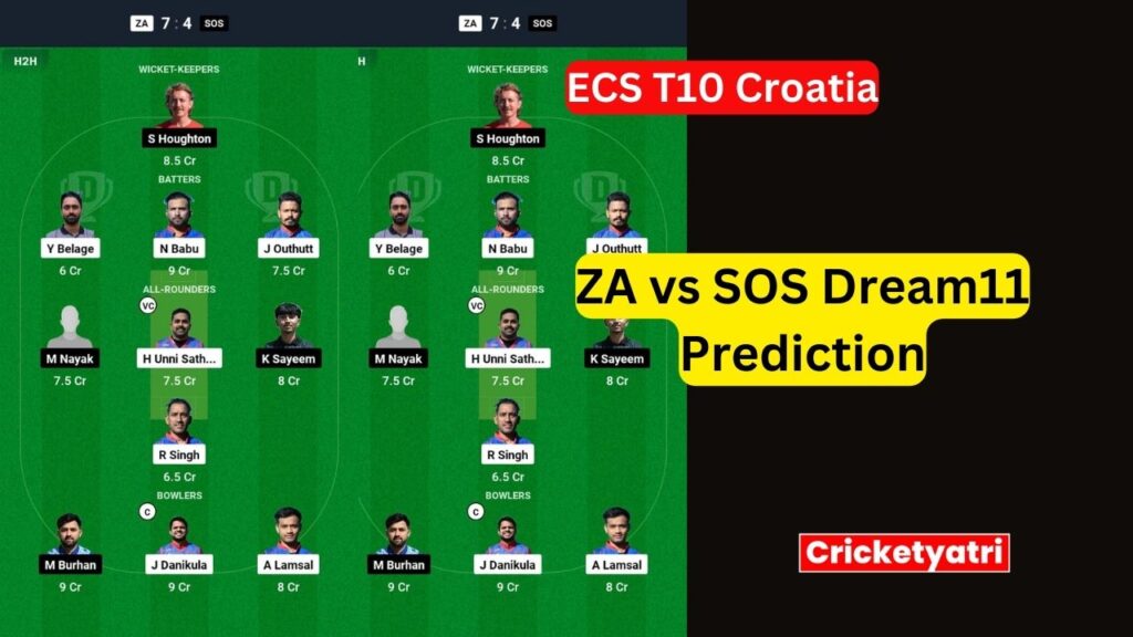 ZA vs SOS Dream11