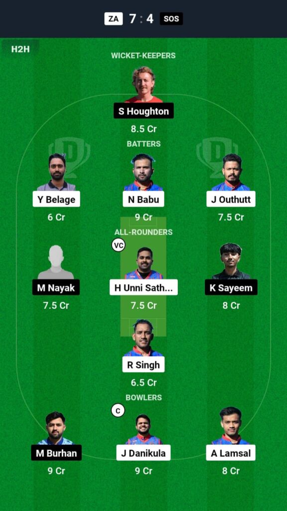 ZA vs SOS Dream11