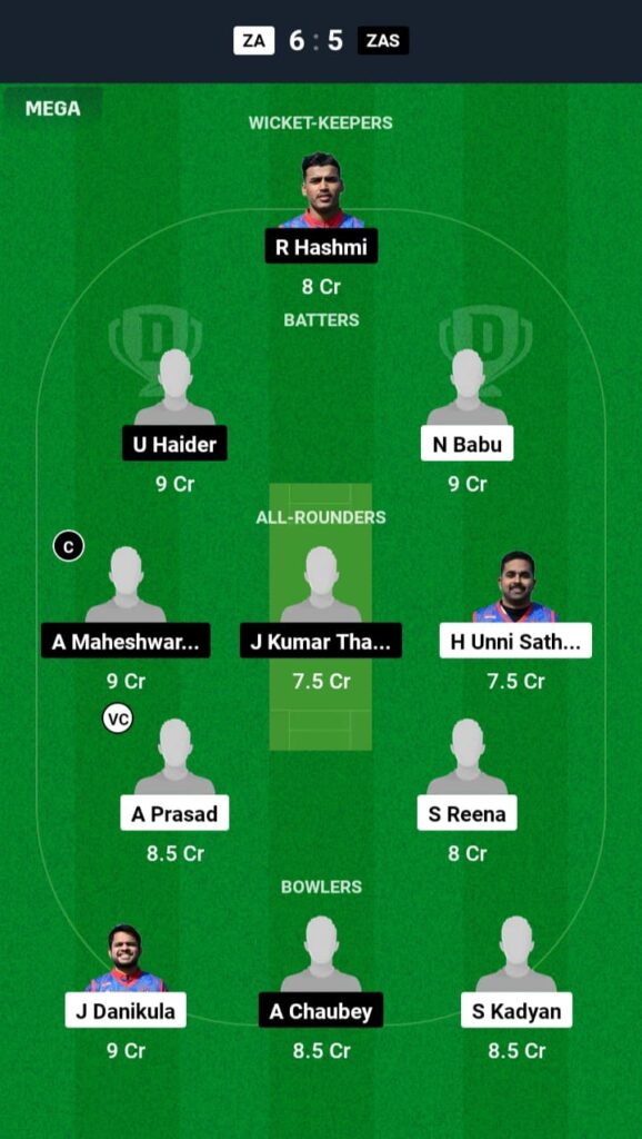 ZA vs ZAS Dream11