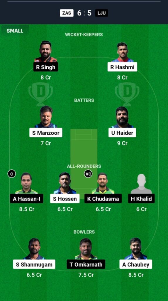 ZAS vs LJU Dream11