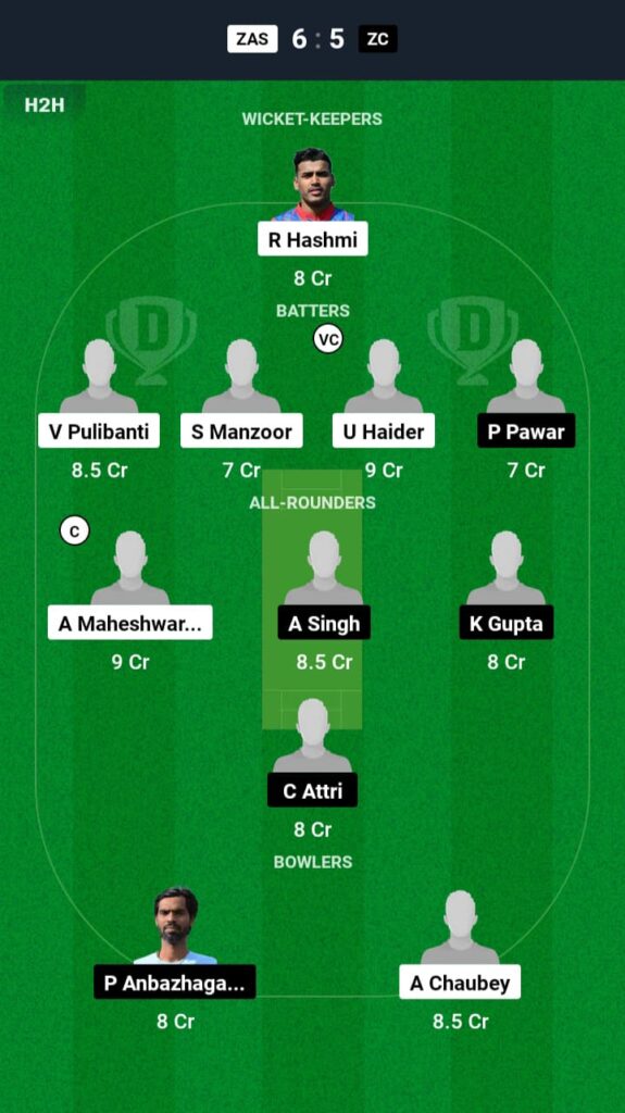 ZAS vs ZC Dream11