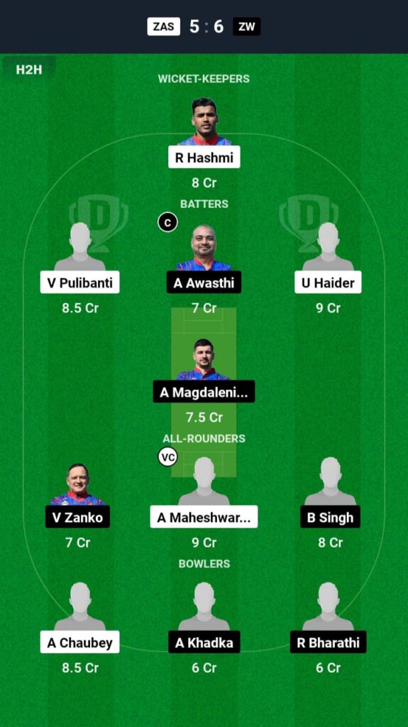 ZAS vs ZW Dream11