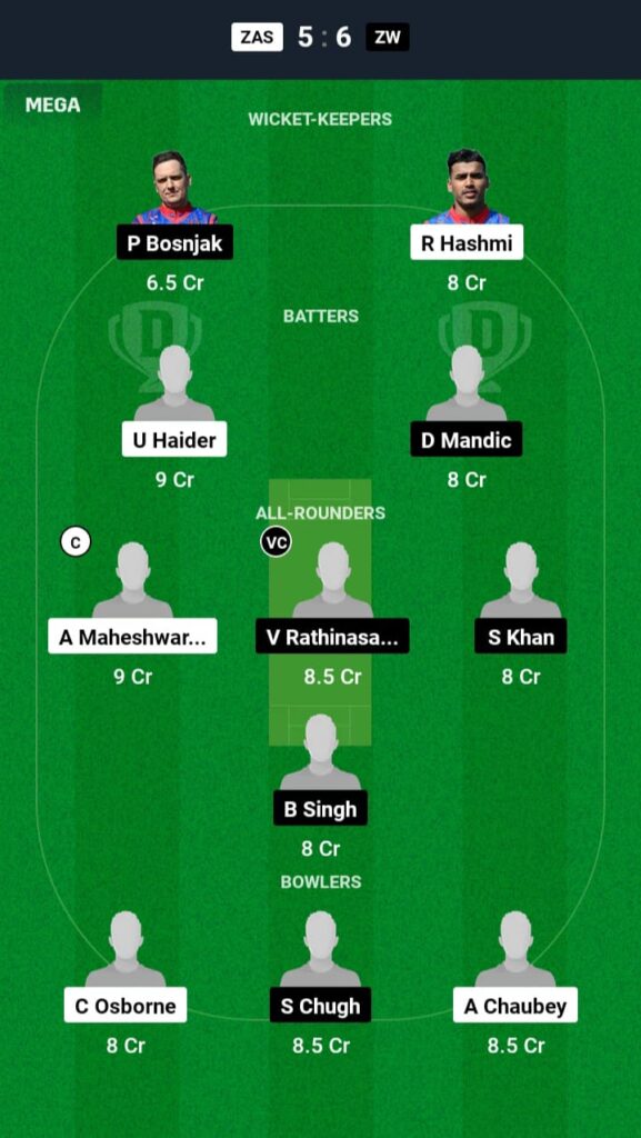 ZAS vs ZW Dream11