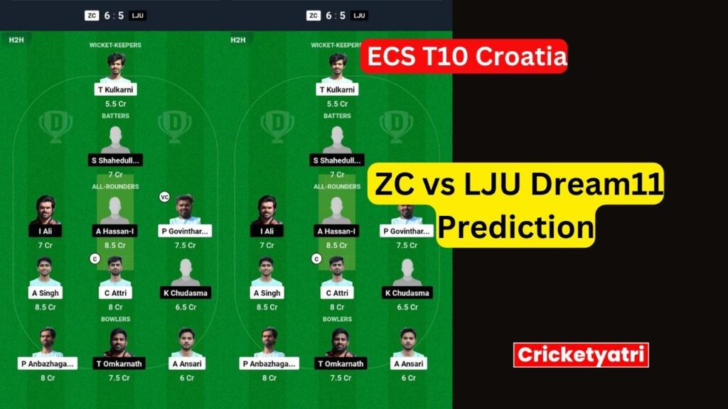 ZC vs LJU Dream11