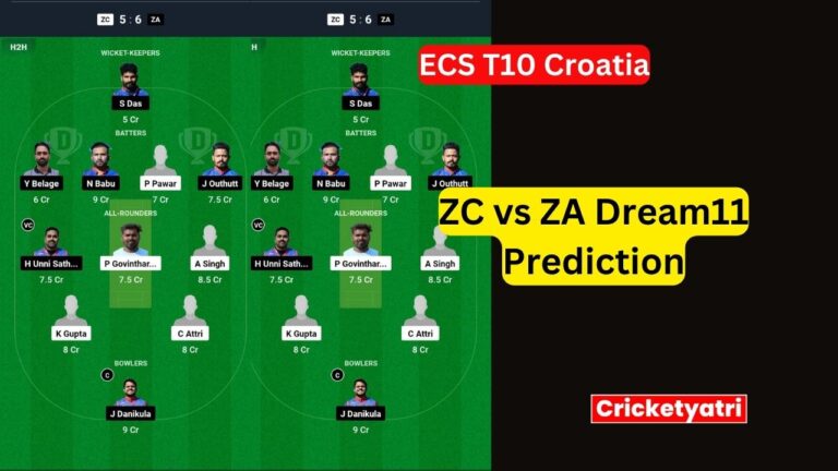 ZC vs ZA Dream11