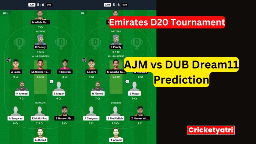 AJM vs DUB Dream11