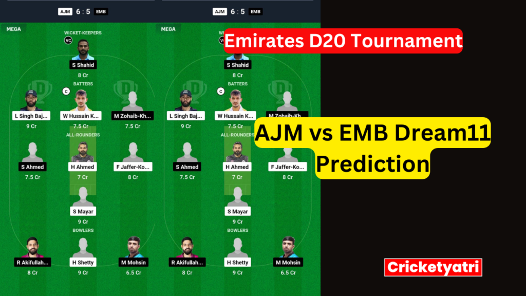 AJM vs EMB Dream11