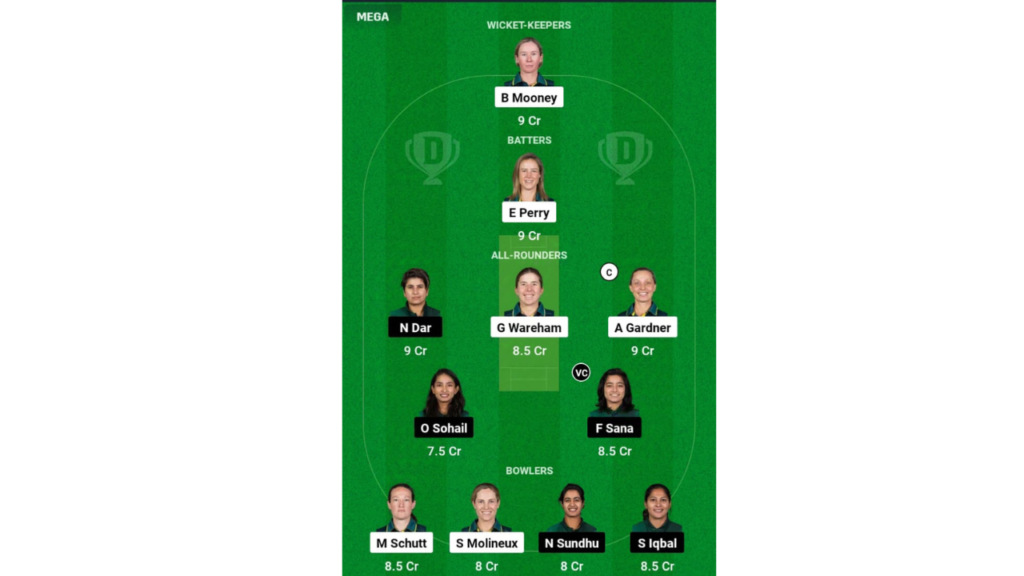 AUS-W vs PAK-W Dream11