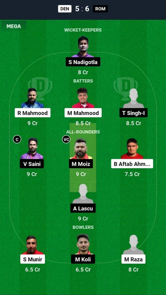 DEN vs ROM Dream11