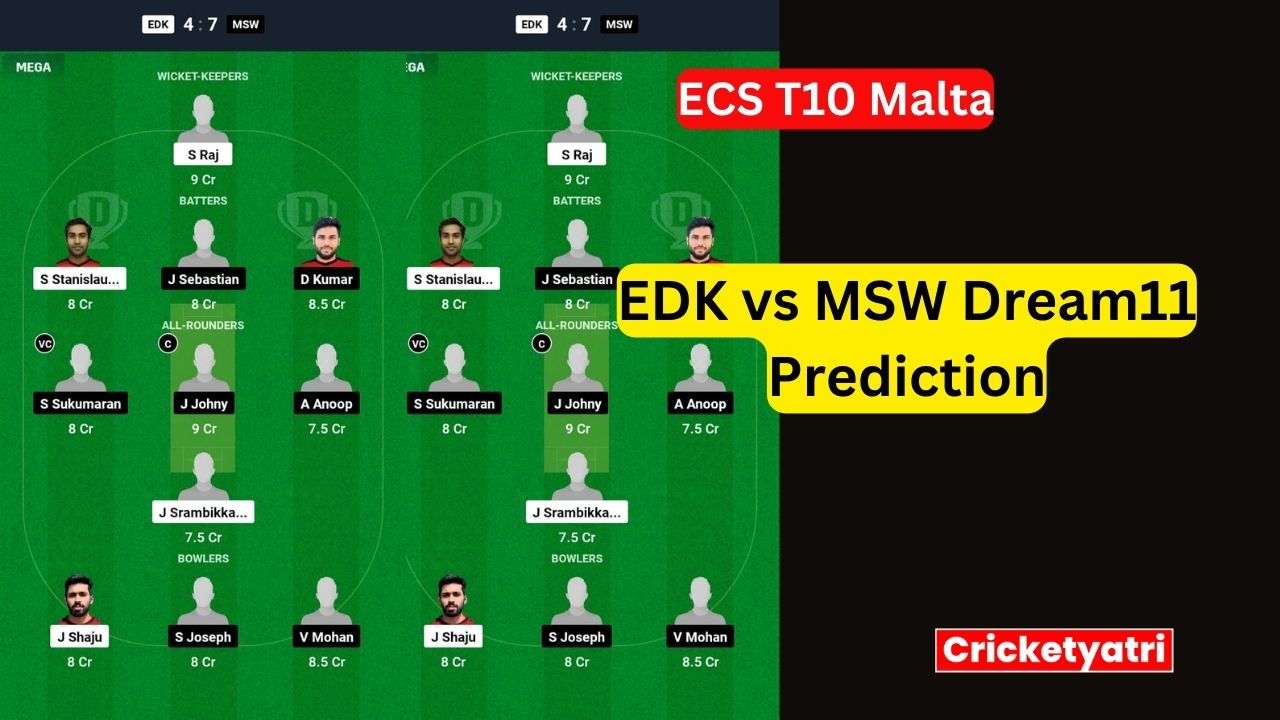 EDK vs MSW Dream11