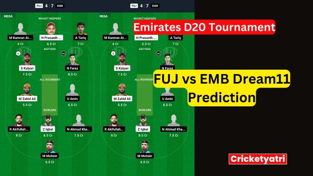 FUJ vs EMB Dream11