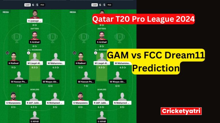 GAM vs FCC Dream11