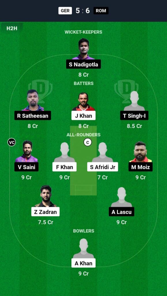 GER vs ROM Dream11