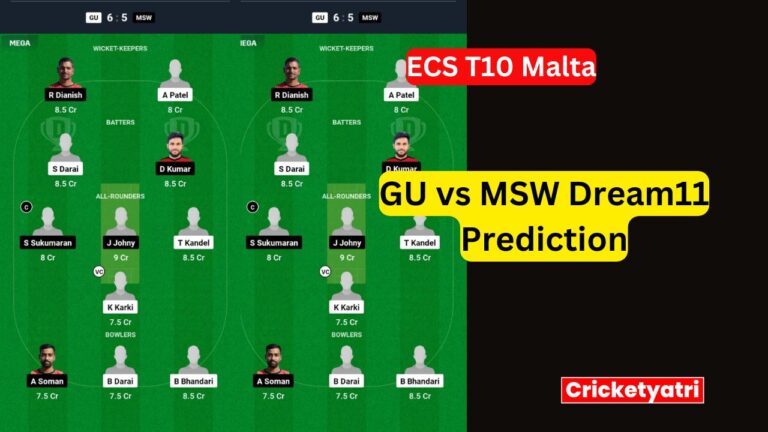 GU vs MSW Dream11