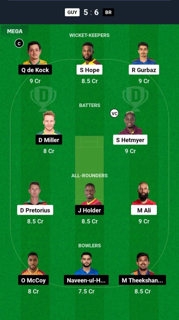 GUY vs BR Dream11