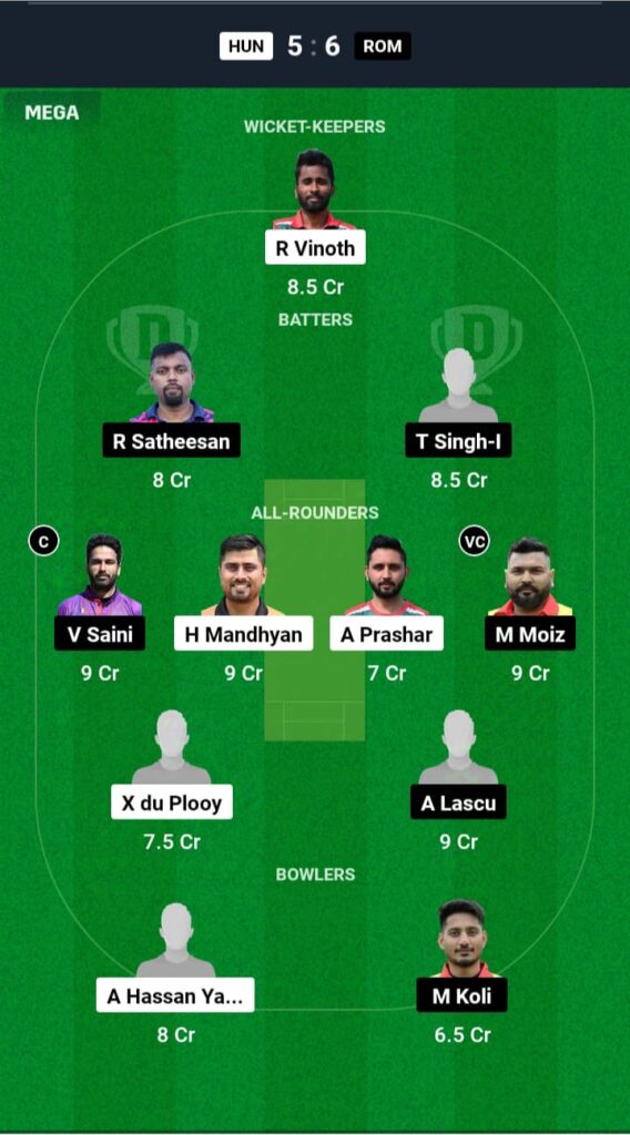 HUN vs ROM Dream11