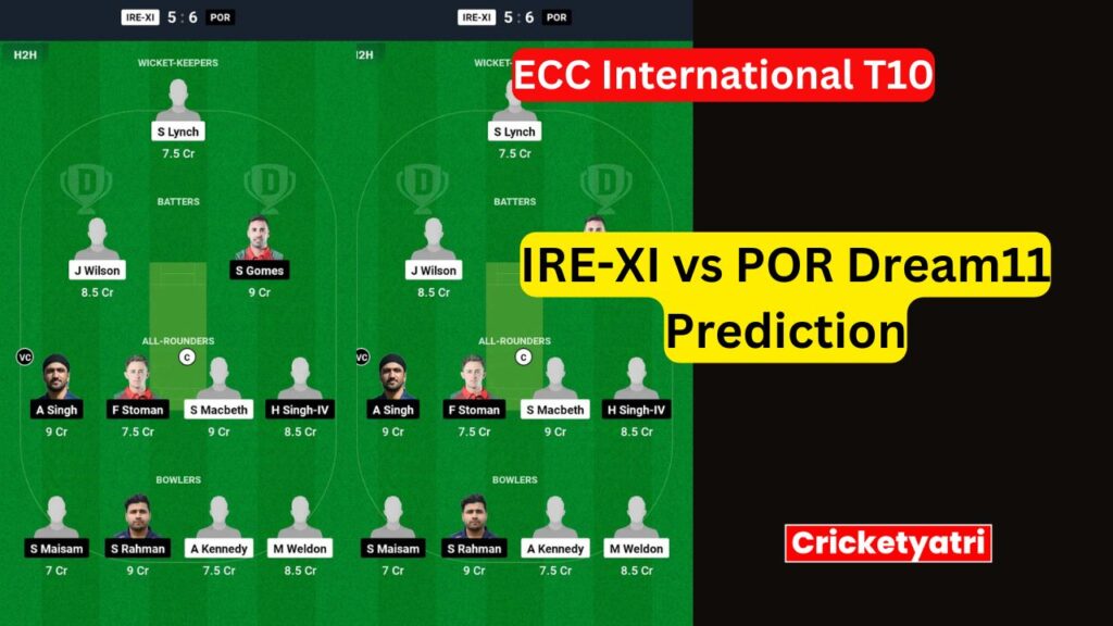 IRE-XI vs POR Dream11